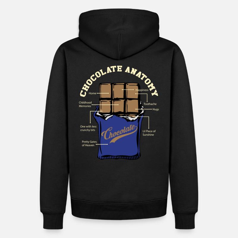 Schokolade Anatomie Lustig Chocolatier - Männer Premium Bio Hoodie - Schwarz