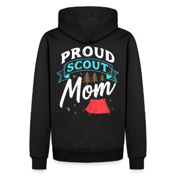 Fière maman scoute - Sweat à capuche Premium bio Homme - noir - Dos - Nico (187cm)