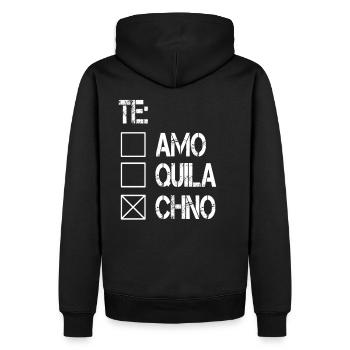 Techno - Sweat à capuche Premium bio Homme - noir - Dos - Nico (187cm)