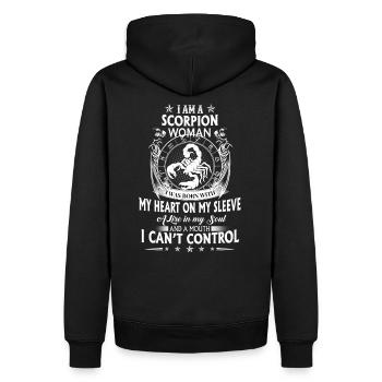 Sternzeichen Skorpion - zodiac scorpion - Männer Premium Bio Hoodie - Schwarz - Hinten - Nico (187cm)