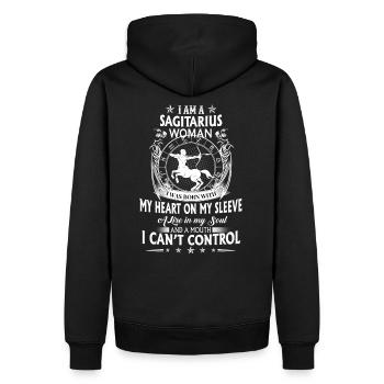 Signe du zodiaque Sagittaire - Sagittaire du zodiaque - Sweat à capuche Premium bio Homme - noir - Dos - Nico (187cm)
