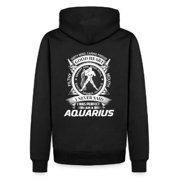 Sternzeichen Wassermann - zodiac aquarius - Männer Premium Bio Hoodie - Schwarz - Hinten - Nico (187cm)
