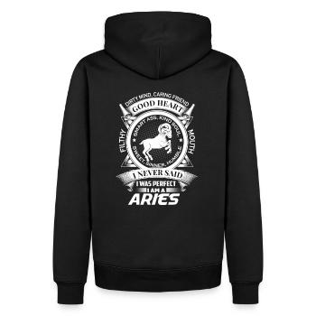 Signe du zodiaque Bélier - Bélier du zodiaque - Sweat à capuche Premium bio Homme - noir - Dos - Nico (187cm)