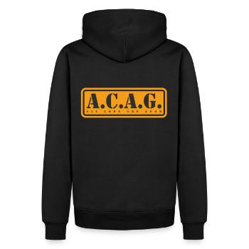 All Cops Are Good ACAG Pro Police Policeman - Men’s Premium Organic Hoodie - black - Back - Nico (187cm)
