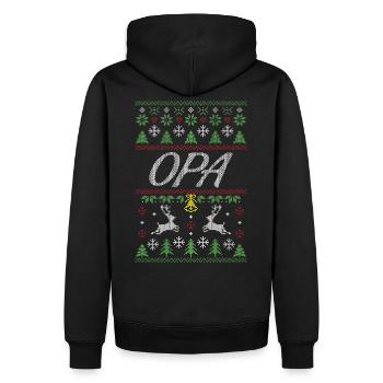 pull de Noël laid pour grand-père - Sweat à capuche Premium bio Homme - noir - Dos - Nico (187cm)