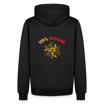 Trinacria 100% sicilienne - Sweat à capuche Premium bio Homme - noir - Dos - Nico (187cm)