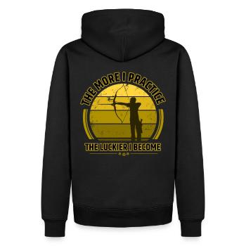 Tir à l'arc - Sweat à capuche Premium bio Homme - noir - Dos - Nico (187cm)