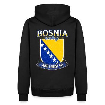 La Bosnie appelle - Sweat à capuche Premium bio Homme - noir - Dos - Nico (187cm)