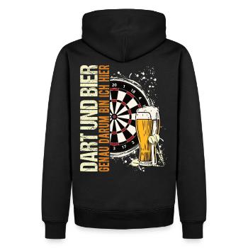 Dart 180 darten Darts Bier Kneipe Darter Dartsport - Männer Premium Bio Hoodie - Schwarz - Hinten - Nico (187cm)