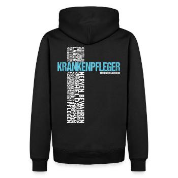 Krankenpfleger Krankenhaus Pfleger Geschenkidee - Männer Premium Bio Hoodie - Schwarz - Hinten - Nico (187cm)