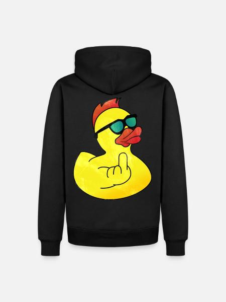 Gummiente Coole Badeente - Männer Premium Bio Hoodie - Schwarz