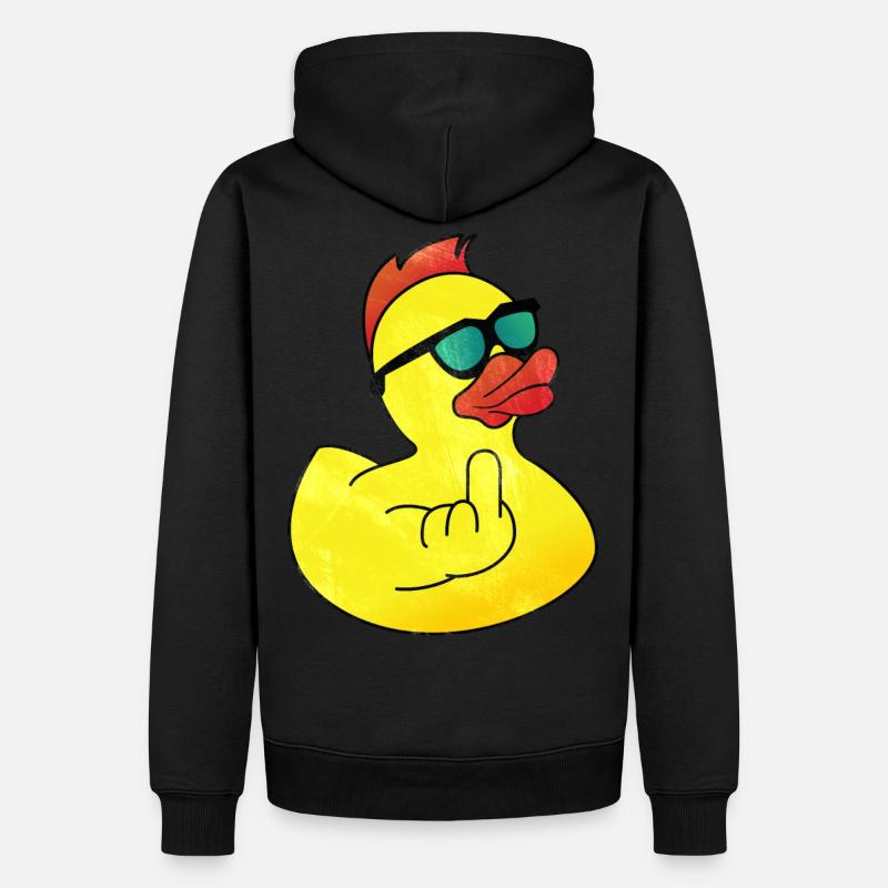 Gummiente Coole Badeente - Männer Premium Bio Hoodie - Schwarz