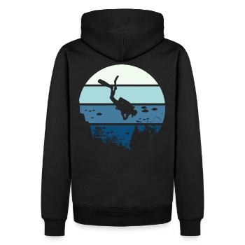 scuba diving t shirt plongée sous marine - Sweat à capuche Premium bio Homme - noir - Dos - Nico (187cm)