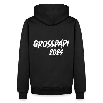 Grosspapi 2024 Befördert zum Grosspapi Opa Schweiz - Männer Premium Bio Hoodie - Schwarz - Hinten - Nico (187cm)