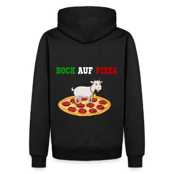 Bock auf Pizza italienische Margherita Italien Fan - Männer Premium Bio Hoodie - Schwarz - Hinten - Nico (187cm)