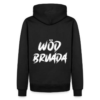 Wöd Bruada Österreich toller Bruder Österreich - Männer Premium Bio Hoodie - Schwarz - Hinten - Nico (187cm)