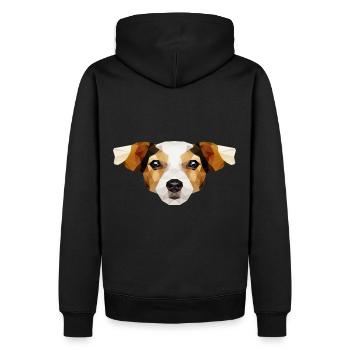 Hund | Polygon Hunde Kopf | Hundekopf geometrisch - Männer Premium Bio Hoodie - Schwarz - Hinten - Nico (187cm)