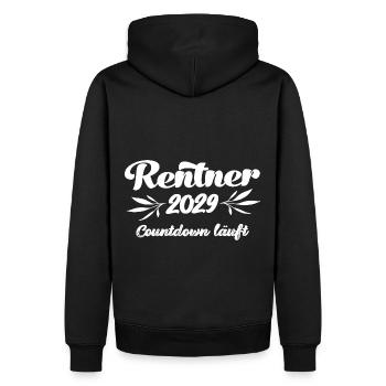 Rentner 2029 Countdown läuft Rente 2029 Ruhestand - Männer Premium Bio Hoodie - Schwarz - Hinten - Nico (187cm)