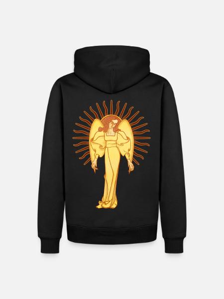 Dein Schutzengel, ein Jugendstil-Engel - Männer Premium Bio Hoodie - Schwarz