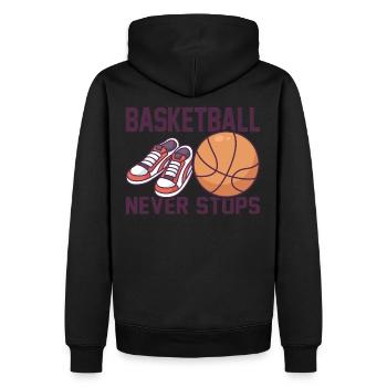 Le basketball n’arrête jamais de dire pour les joueurs de basket-ball - Sweat à capuche Premium bio Homme - noir - Dos - Nico (187cm)