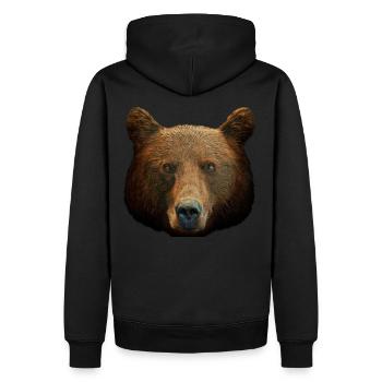 Motif d’ours à tête d’ours brun pour l’équipe d’ours bruns ou - Sweat à capuche Premium bio Homme - noir - Dos - Nico (187cm)