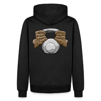 Bodybuilder Leg Day Kettlebells Entraînement en force - Sweat à capuche Premium bio Homme - noir - Dos - Nico (187cm)