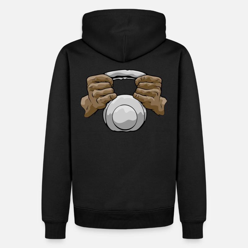 Bodybuilder Leg Day Kettlebells Krafttraining - Männer Premium Bio Hoodie - Schwarz