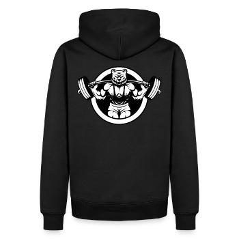 Pas de jours de congé culturiste disant Barbell - Sweat à capuche Premium bio Homme - noir - Dos - Nico (187cm)
