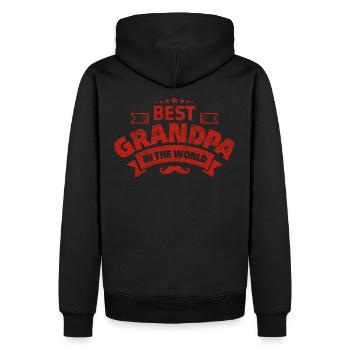 Meilleur grand-père de tous les temps Meilleur grand-père du monde Grand-père - Sweat à capuche Premium bio Homme - noir - Dos - Nico (187cm)