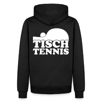 Aufschlag Tischtennisball Tischtennisspieler - Männer Premium Bio Hoodie - Schwarz - Hinten - Nico (187cm)
