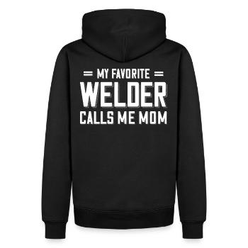 Tenue de soudeur pour soudeurs - Sweat à capuche Premium bio Homme - noir - Dos - Nico (187cm)