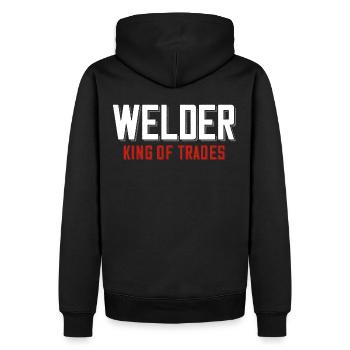 Dicton de soudeur pour les fiers métallurgistes et - Sweat à capuche Premium bio Homme - noir - Dos - Nico (187cm)