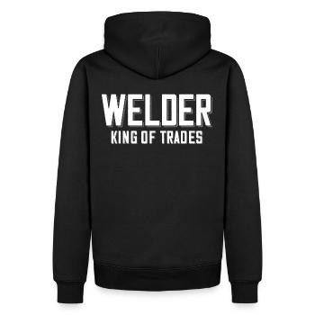 Dicton de soudeur pour les fiers métallurgistes et - Sweat à capuche Premium bio Homme - noir - Dos - Nico (187cm)