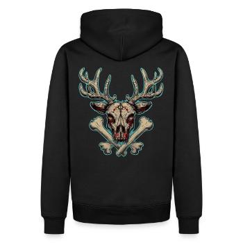 Zombie Deer Dead Evil - Sweat à capuche Premium bio Homme - noir - Dos - Nico (187cm)