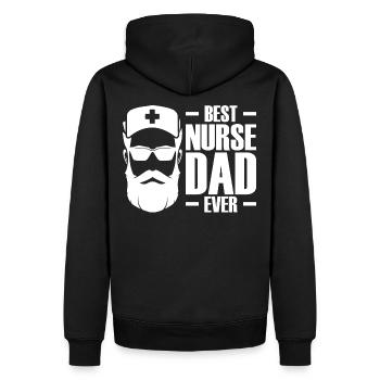 Meilleur père infirmier de tous les temps - Infirmière soignante - Sweat à capuche Premium bio Homme - noir - Dos - Nico (187cm)