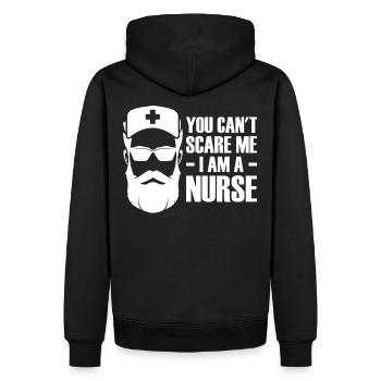 You Can't Scare Me I Am A Nurse - - Männer Premium Bio Hoodie - Schwarz - Hinten - Nico (187cm)