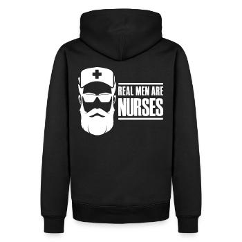 Les vrais hommes sont des infirmières - Infirmière Pfleger - Sweat à capuche Premium bio Homme - noir - Dos - Nico (187cm)