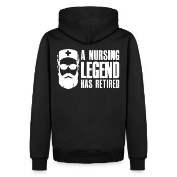 A Nursing Legend Has Retired - Krankenschwester - Männer Premium Bio Hoodie - Schwarz - Hinten - Nico (187cm)