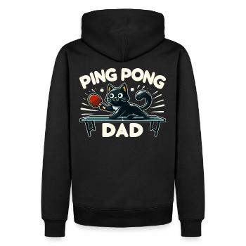 Table Tennis Katze Pingpong Black Cat Dad Outfit - Sweat à capuche Premium bio Homme - noir - Dos - Nico (187cm)