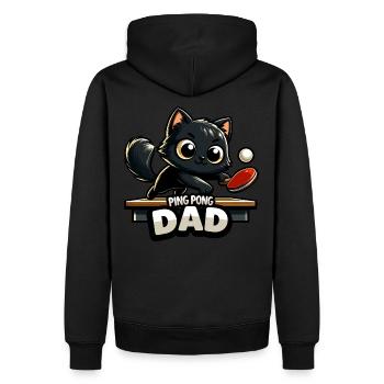 Table Tennis Katze Pingpong Black Cat Dad Outfit - Sweat à capuche Premium bio Homme - noir - Dos - Nico (187cm)