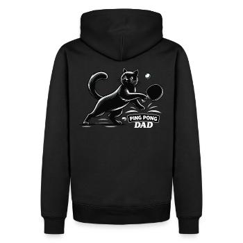 Table Tennis Katze Pingpong Black Cat Dad Outfit - Sweat à capuche Premium bio Homme - noir - Dos - Nico (187cm)