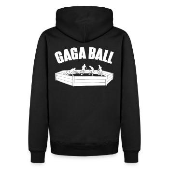 Gaga Ball Dodgeball Gagaball Spieler Gaga Ball - Männer Premium Bio Hoodie - Schwarz - Hinten - Nico (187cm)