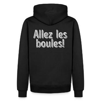 Allez les Boules Saying Boule Ball for Bouler - Sweat à capuche Premium bio Homme - noir - Dos - Nico (187cm)