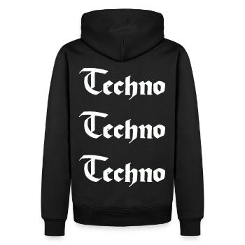 Techno Techno Techno - Men’s Premium Organic Hoodie - black - Back - Nico (187cm)