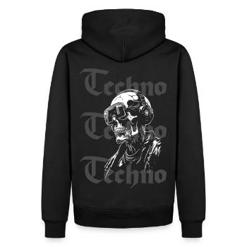Lunettes de soleil techno Skull Skeleton - Sweat à capuche Premium bio Homme - noir - Dos - Nico (187cm)