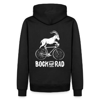 BOCK AUF RAD RADFAHRER RADSPORT RENNRAD FAHRRAD - Männer Premium Bio Hoodie - Schwarz - Hinten - Nico (187cm)
