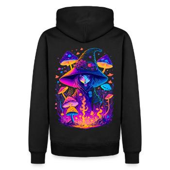 Sorcière aux champignons psychédéliques - Walpurgis Night - Sweat à capuche Premium bio Homme - noir - Dos - Nico (187cm)