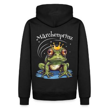 Frosch Kröte Märchenprinz Froschkönig Charming - Männer Premium Bio Hoodie - Schwarz - Hinten - Nico (187cm)