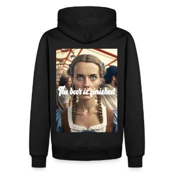 THE BEER IS FINISHED - Men’s Premium Organic Hoodie - black - Back - Nico (187cm)