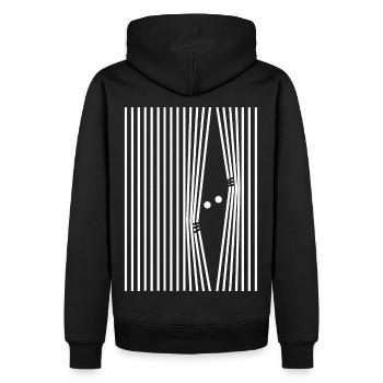 Kleines Monster hinter Gittern - Männer Premium Bio Hoodie - Schwarz - Hinten - Nico (187cm)